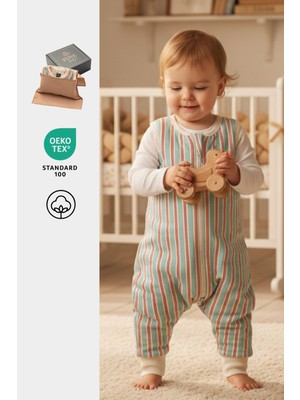 Pine Baby Home Retro Mint 0.5 TOG Bebek Uyku Tulumu OEKO-TEX Sertifikalı %100 Pamuk