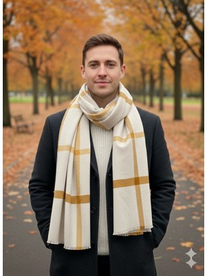 As Reyon Ekose Desenli Saçaklı Erkek Atkı