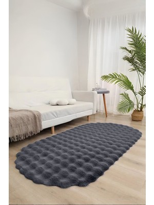 Sere Serpe Bubble Oval Yumuşak Peluş Kaymaz Salon Oturma Odası Balkon Halısı Yolluk