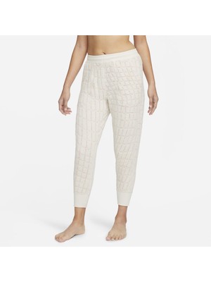 Nike Yoga Therma-Fit Luxe Cozy Fleece Jacquard Kalın Kumaş Krem Kadın Eşofman Altı DQ6314-104