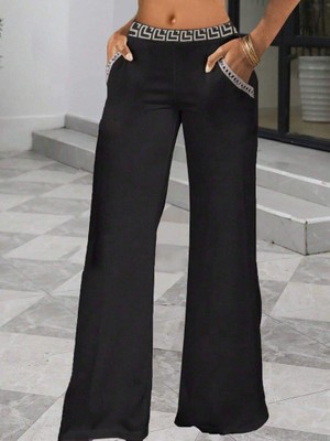 Mareandpanda Kadın Yüksek Bel Beli Lastikli Genç Paçalı Ithal Krep Pantolon