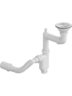 Aqua Bagno Comfort Yer Kazandıran Taşma Deliksiz Mutfak Eviye Sifonu – Kolay Temizlenir, Ayarlanabilir Koku Önleyici Gider Borulu