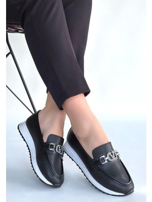 Mareandpanda Otra Siyah Cilt Babet Ayakkabı