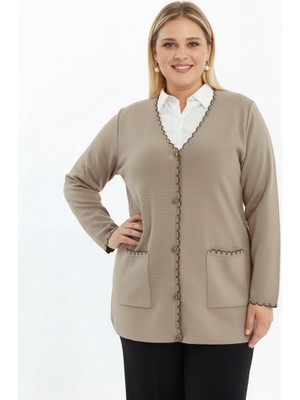 Kadın Çelik Örgü Triko Büyük Beden Klasik Tüylenmez Anne Hırkası