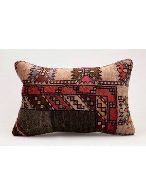 Kilim Wholesale El Yapımı Eski Kilimden Yapılmış Vintage Kırlent Kılıfı, YÜN,40X60CM