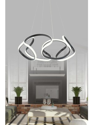 Modern Siyah Sarkıt Avize, Beyaz Işık, Salon ve Mutfak Için Şık Aydınlatma