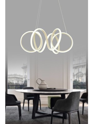 Modern Beyaz Sarkıt LED Avize, Salon ve Mutfak Için Şık Aydınlatma