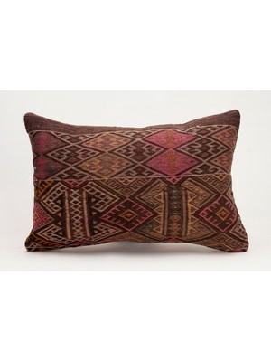 Kilim Wholesale El Yapımı Eski Kilimden Yapılmış Vintage Kırlent Kılıfı, YÜN,40X60CM