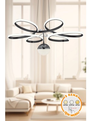 Modern Siyah 3 Renkli Sarkıt Avize, Salon, Mutfak ve Oda Dekoru