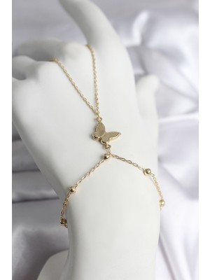 Ayder Timya 316L Çelik Gold Renk Kelebek Model Kadın Şahmeran (Timya/1395) 206538