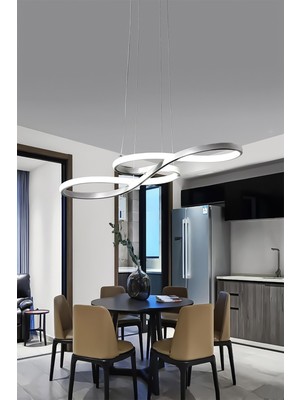 Modern Rimaldo Krom Sarkıt LED Avize, Beyaz Işık, Salon ve Mutfak Için