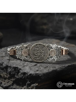 Design Ottoman Kuyumculuk Kişiye Özel Isimli Dualı Gümüş Erkek Bileklik