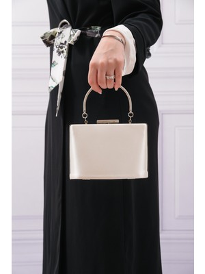 Roza Çanta Kadın Sedef Saten Abiye Clutch Portföy Çantası