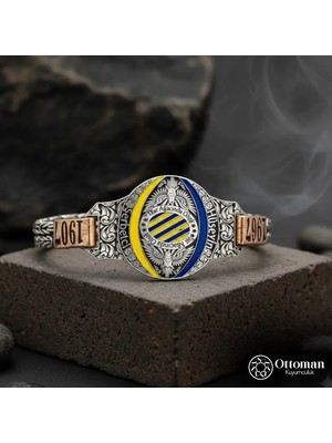 Design Ottoman Kuyumculuk Kişiye Özel Isimli Renkli Gümüş Erkek Bileklik