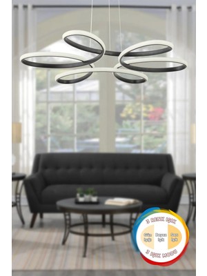 Modern Siyah Sarkıtlı LED Avize, Salon ve Mutfak Için Şık Aydınlatma