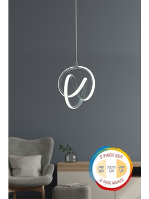 Valens Tekli Füme Renkli Işıklı Power LED Avize, Salon ve Mutfak Için Şık Tasarım