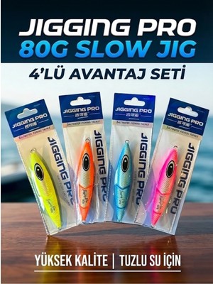 FB Cup 80G Slow Jig 4'lü Avantaj Seti - Tuzlu Su Için Yüksek Kalite Suni Yem