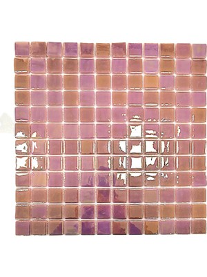 MozaiKristaL Tüm Yüzeyler Için 25X25MM. Sedefli Lila 31,5X31,5CM. Fileli Cam Mozaik. (10 File=1m2 Fiyatıdır)