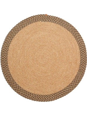 Akbel Halı Patna Ptn 19 Naturel Siyah Q - Jüt Hasır Görünümlü, Toz ve Hav Bırakmayan Örgü Halı