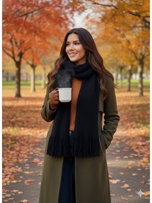 As Reyon Saçaklı Triko Düz Atkı