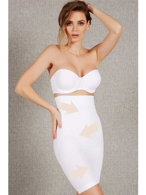 Beruflic Kadın Toparlayıcı Bel ve Bacak Inceltici Dikişsiz Yüksek Bel Kısa Paça Şort Korse (S)