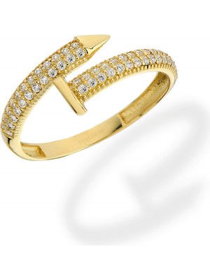 Oroline Kuyumculuk 8 Ayar Altın Taşlı Çivi Yüzük