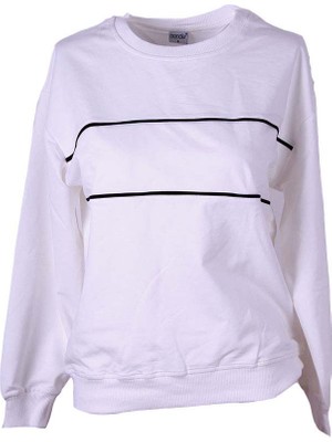 Trender Biyeli O Yaka O Yaka 2 Ip Ekru Kadın Sweatshirt 26YDT1000034