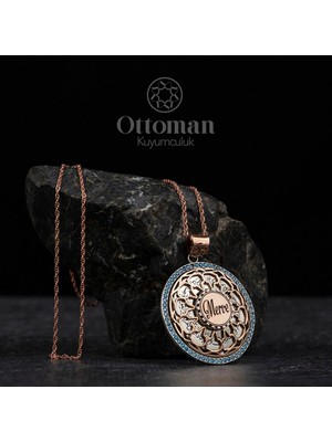 Design Ottoman Kuyumculuk Kişiye Özel Nazar Dualı Gümüş Kadın Kolye