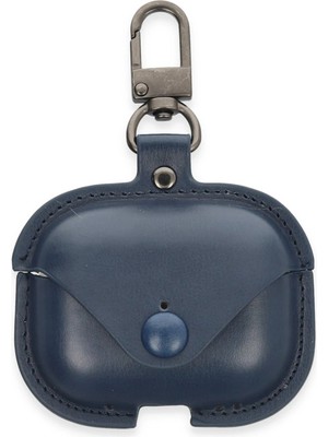 CPT83 Airpods 3 (3.nesil) Çanta Deri Kılıf - Lacivert Modern Asır (3927)