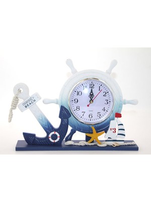 Ahşap Marin Dümenli Saat Model 1 Modern Asır (4208)