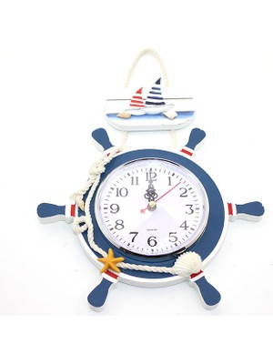 Ahşap Marin Dümenli Saat Model 2 Modern Asır (4208)