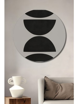 Teona Ahşap Dekoratif Ahşap Yuvarlak Tablo Yarımay Denge