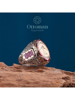 Design Ottoman Kuyumculuk Sekizgen Hiç Yazılı Gümüş Erkek Yüzük