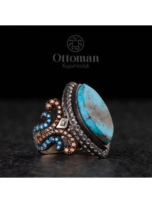Design Ottoman Kuyumculuk Firuze Taşlı Gümüş Kadın Yüzük
