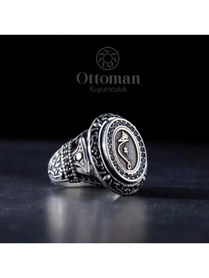 Design Ottoman Kuyumculuk Hiç Yazılı Özel Tasarım Gümüş Erkek Yüzük