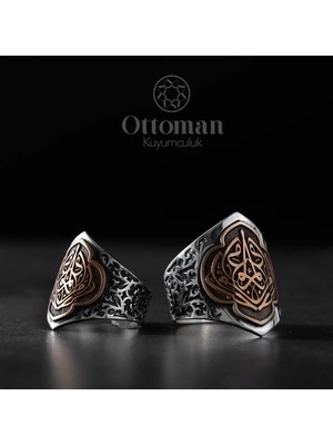 Design Ottoman Kuyumculuk Kişi Sevdiğiyle Beraberdir Çiftlere Özel Tasarım Gümüş Erkek Yüzük