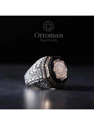 Design Ottoman Kuyumculuk Süleyman Mührü Gümüş Erkek Yüzük