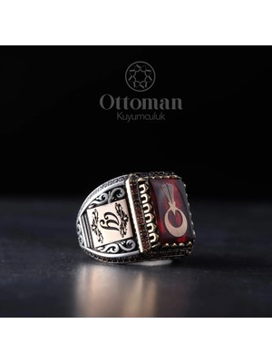 Design Ottoman Kuyumculuk Ay Yıldız Gümüş Erkek Yüzük