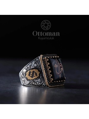 Design Ottoman Kuyumculuk Elif Vavlı Gümüş Erkek Yüzük