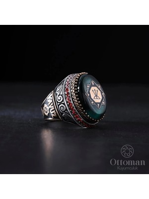 Design Ottoman Kuyumculuk Oğuz Kağan Mührü Gümüş Erkek Yüzük