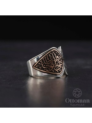 Design Ottoman Kuyumculuk Gravür Desenli Gümüş Erkek Yüzük