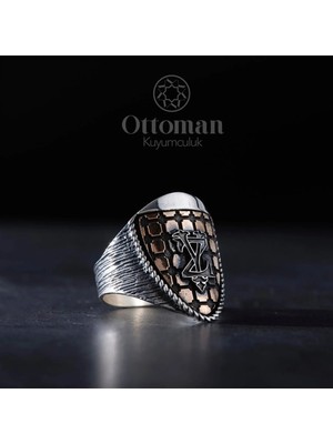Design Ottoman Kuyumculuk Kafes Tasarım Gümüş Erkek Yüzük