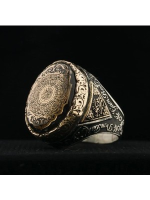 Design Ottoman Kuyumculuk Inşirah Suresi Yazılı Gümüş Erkek Yüzük