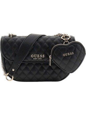 Guess Atabey Dönüştürülebilir Çapraz Askılı Kadın Siyah Omuz Çantası HWQG9894210-BLA