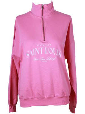 Trender Saınt Louıs Yarım Fermuar 2 Ip Pembe Kadın Sweatshirt 26YDT1000032