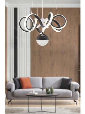Şık Siyah Modern Sarkıt LED Avize, Salon, Mutfak ve Oda Aydınlatması