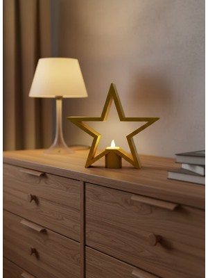 Sbusshop Yıldız Şeklinde Sarı Mumluk Loş Işık Ev Aksesuarı - SB001M-47ZRI3