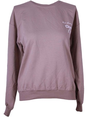 Trender Kurdele O Yaka 2 Ip Taş Kadın Sweatshirt 26YDT1000035