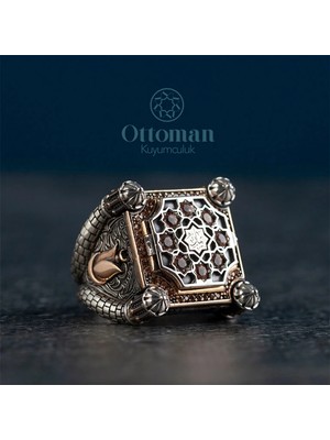 Design Ottoman Kuyumculuk Teslimiyet Model Gümüş Erkek Yüzük