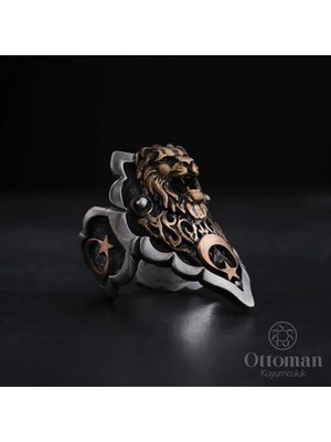 Design Ottoman Kuyumculuk Aslan Figürlü Gümüş Zihgir Erkek Yüzük